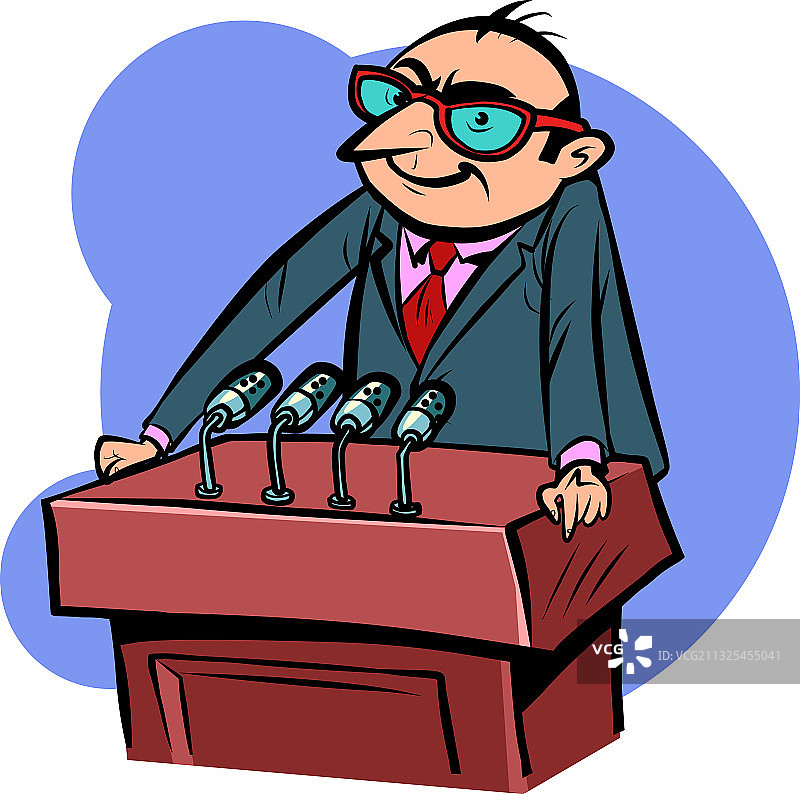 讲台上笑容可掬的演讲者图片素材