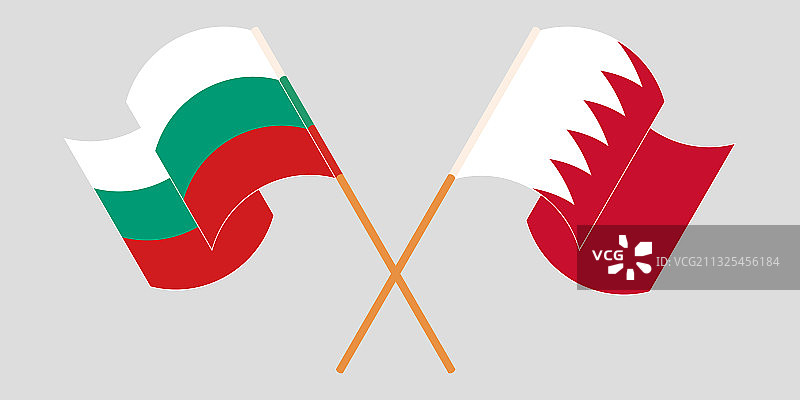 保加利亚和巴林交叉挥舞的旗帜图片素材