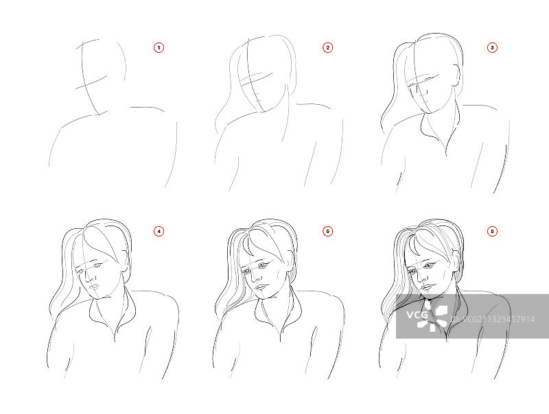 如何学习绘制女性肖像草图图片素材