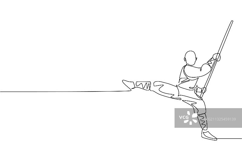 充满活力的年轻人单线绘画图片素材