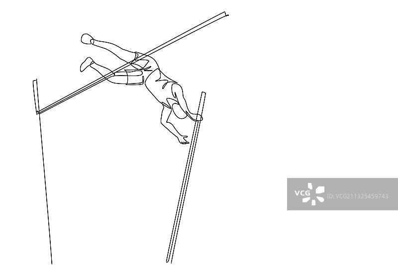 一笔画：年轻的运动型男人图片素材