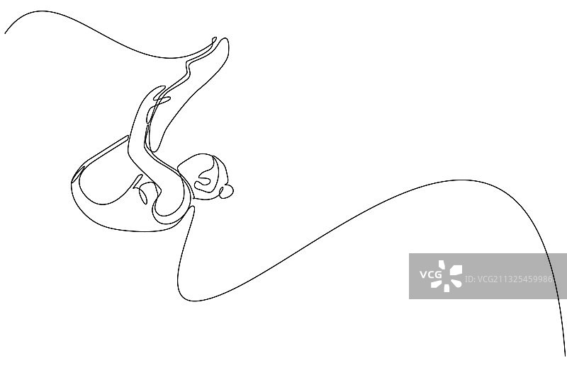 连续线条画：年轻的运动女性图片素材