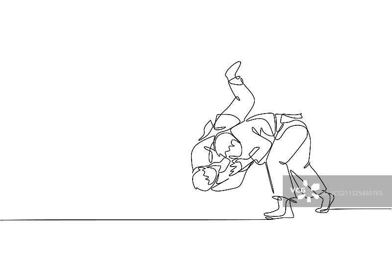 单线绘画：两个充满活力的年轻人图片素材