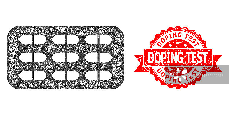 橡胶兴奋剂检测印章和线性药丸泡罩图片素材
