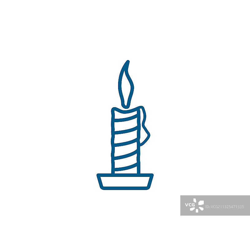 白色背景上的蓝色蜡烛线条图标图片素材