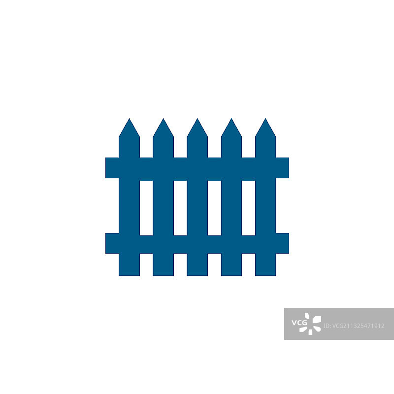 白色背景上的蓝色栅栏图标图片素材