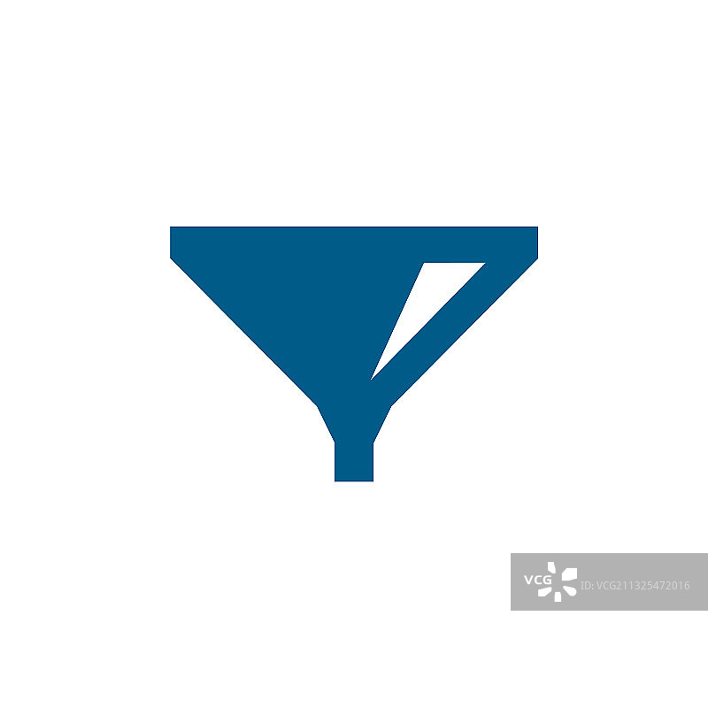 蓝色扁平漏斗图标白色背景图片素材