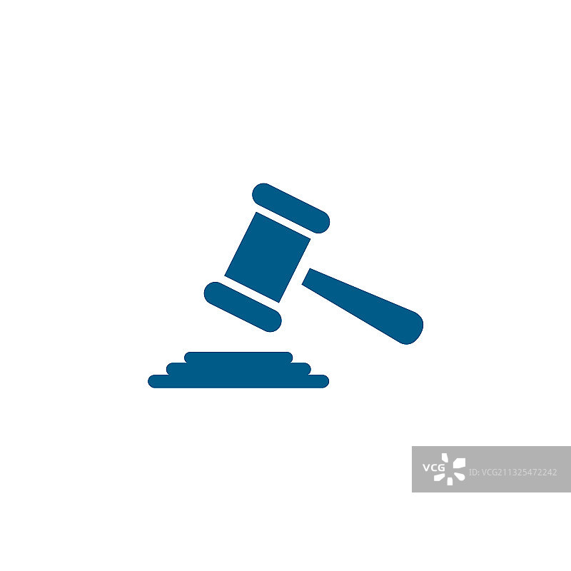 白色背景上的蓝色正义法槌图标图片素材