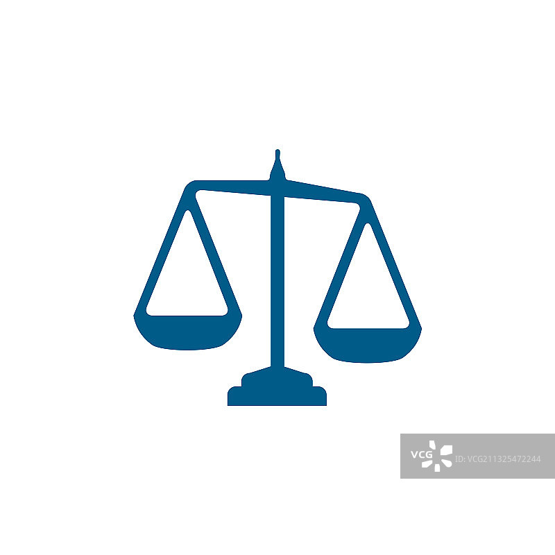 白色背景上的蓝色正义天平图标图片素材