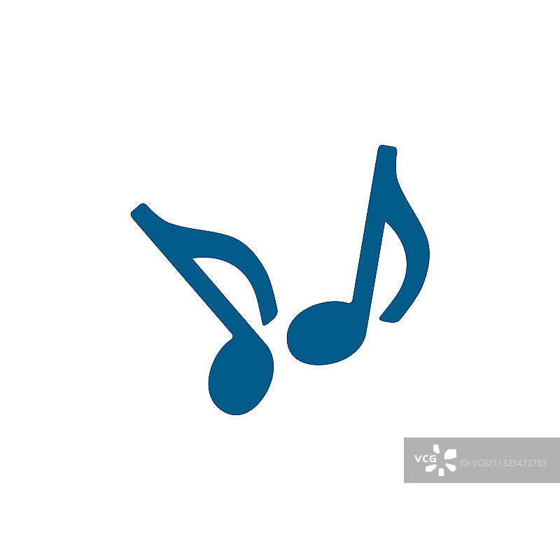 白色背景上的蓝色音符图标图片素材
