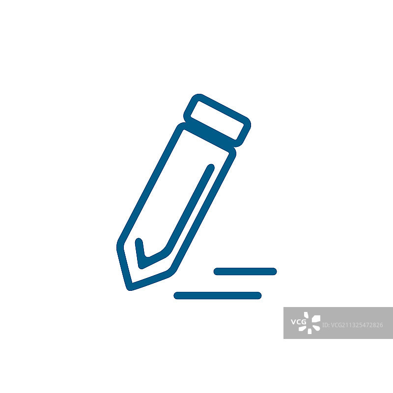 白色背景上的蓝色铅笔线条图标图片素材