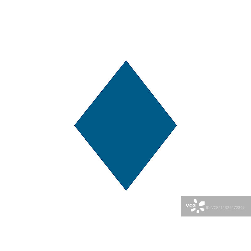 白色背景上的蓝色菱形扑克牌图标图片素材