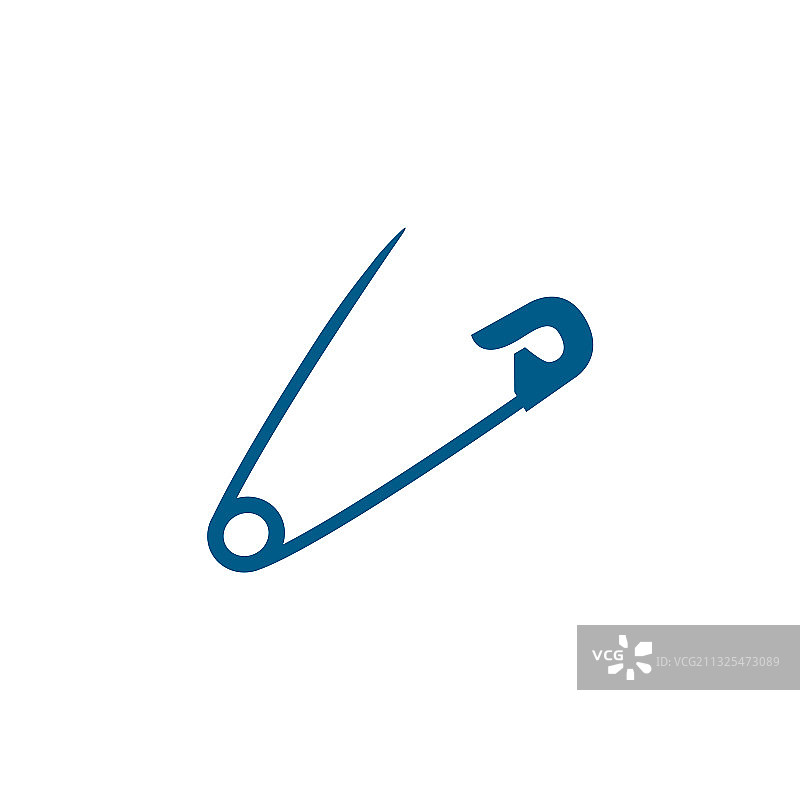 白色背景上的蓝色安全别针图标图片素材