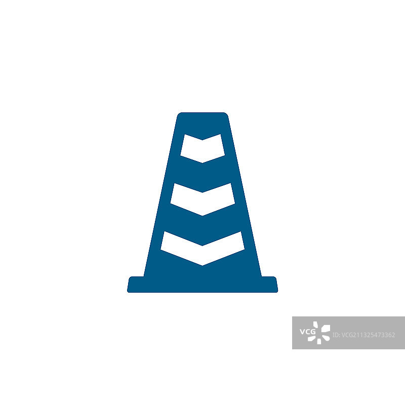 白色背景上的蓝色交通锥图标图片素材