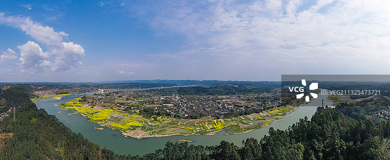 青神县汉阳古镇全景图图片素材