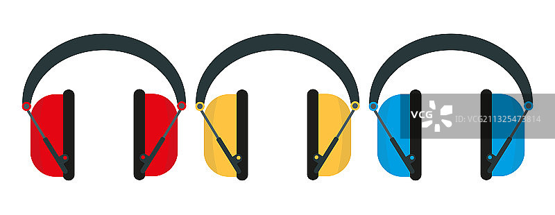 一排耳罩图片素材