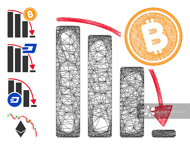 比特币失败网络图表图片素材