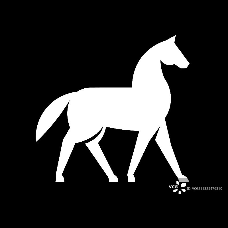 简约且令人难忘的马剪影标志图片素材