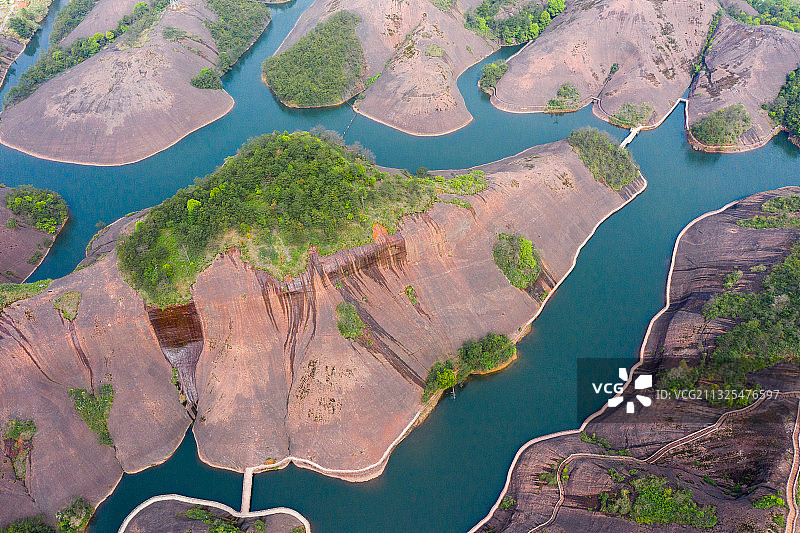 航拍江西省上饶市弋阳县龙门岩水库图片素材
