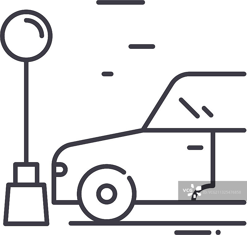 停车场线性图标图片素材