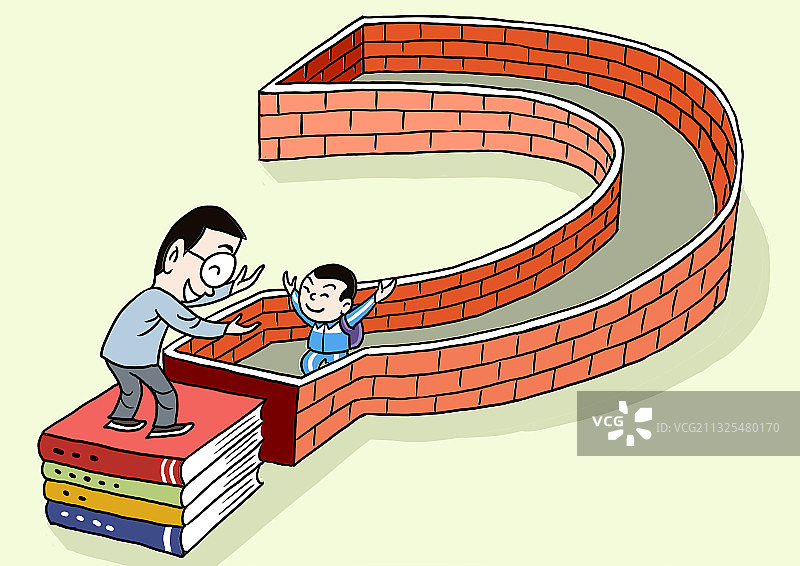 插画：走出学习困境图片素材