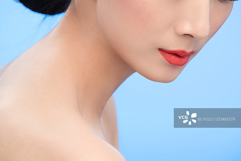 美女妆面局部特写图片素材