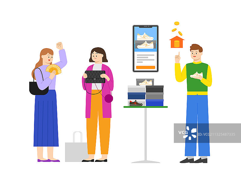 年轻一代中的鞋子经销商和转售趋势图片素材