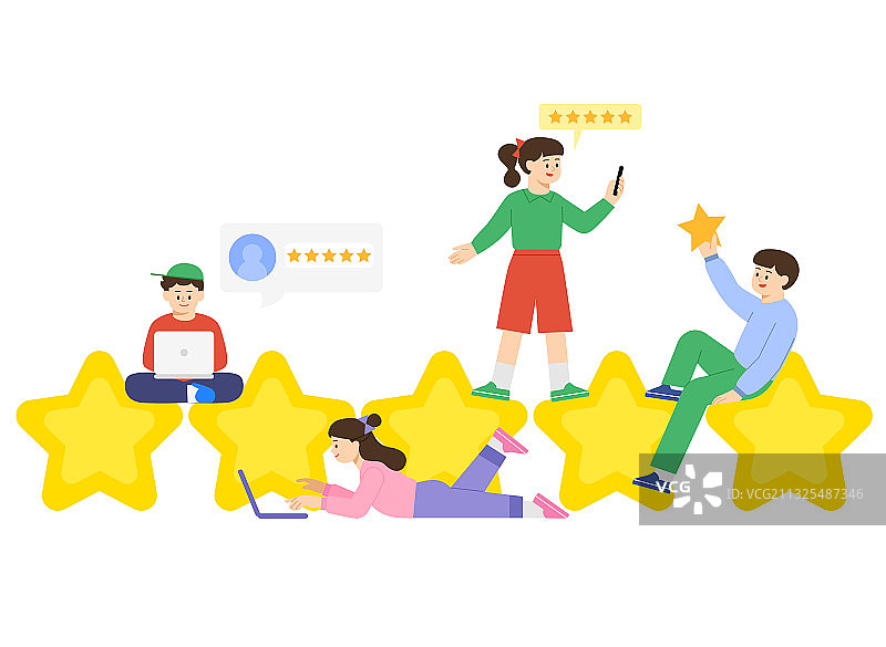 应用于社会和不同行业的星级评定系统图片素材