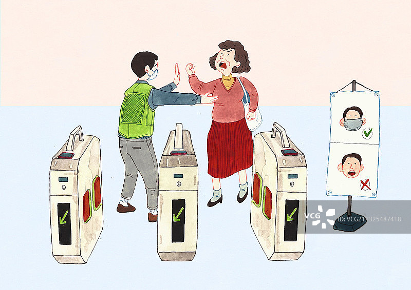 不戴口罩乘坐公共交通工具的人图片素材