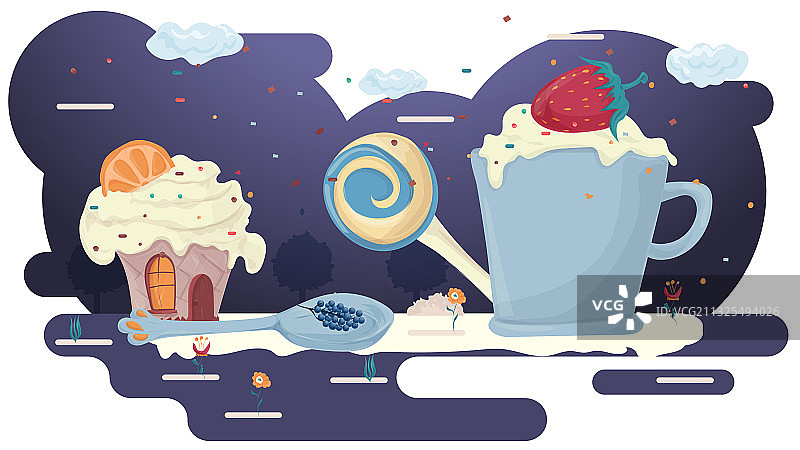 草莓泡沫饮料杯图片素材