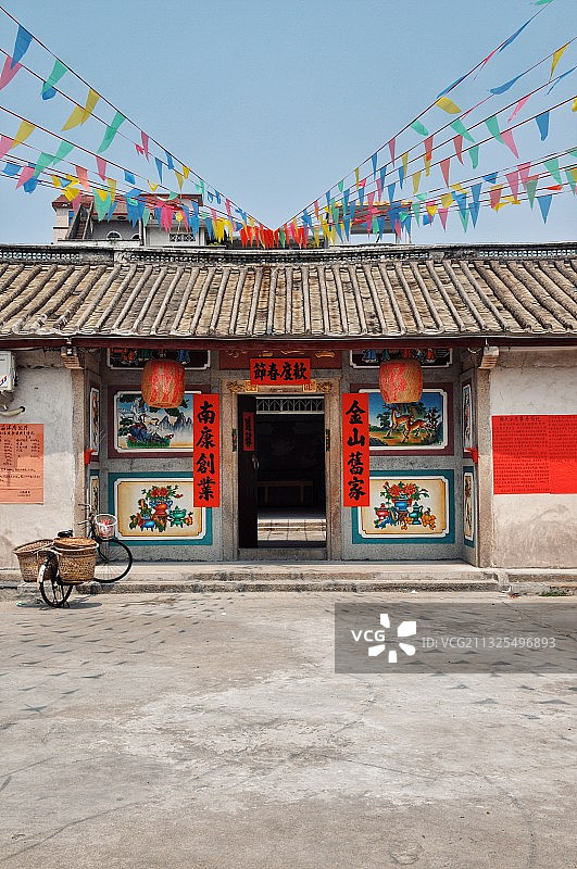 揭阳老城 潮汕传统灯笼与庙宇图片素材