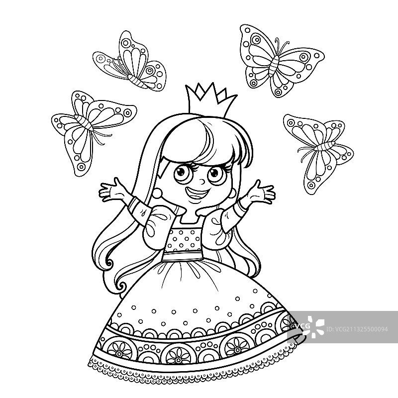 穿着舞会礼服的可爱公主图片素材