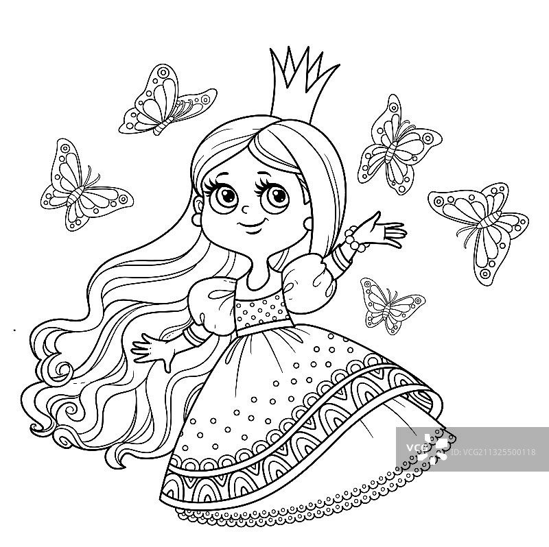 穿着舞会礼服的可爱公主图片素材