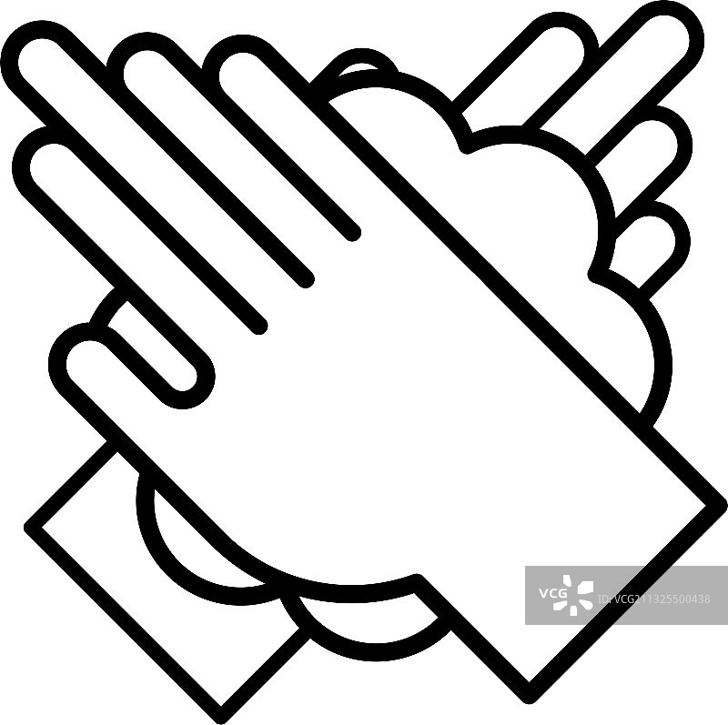 手部清洁线条风格图标图片素材