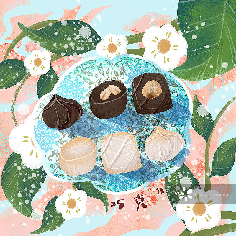 零食巧克力插画图片素材