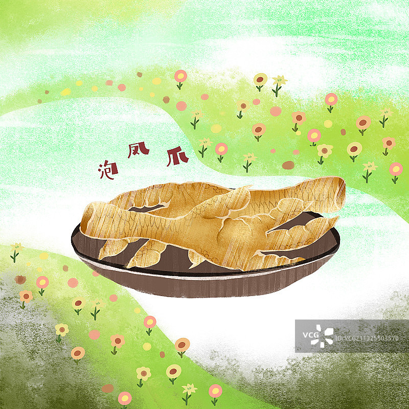 零食卤凤爪插画图片素材