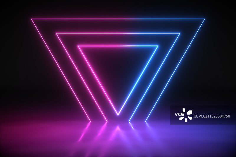 3D渲染的霓虹灯效果图片素材