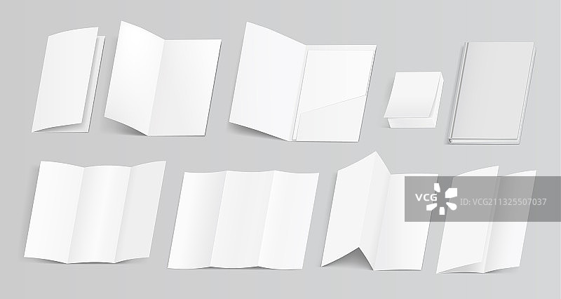 逼真纸质宣传册和小册子图片素材