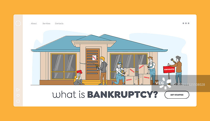 破产财产没收着陆页图片素材