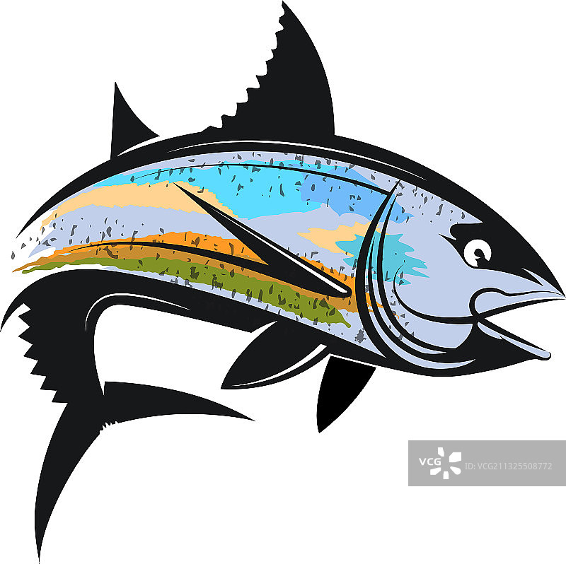 钓鱼金枪鱼轮廓图片素材