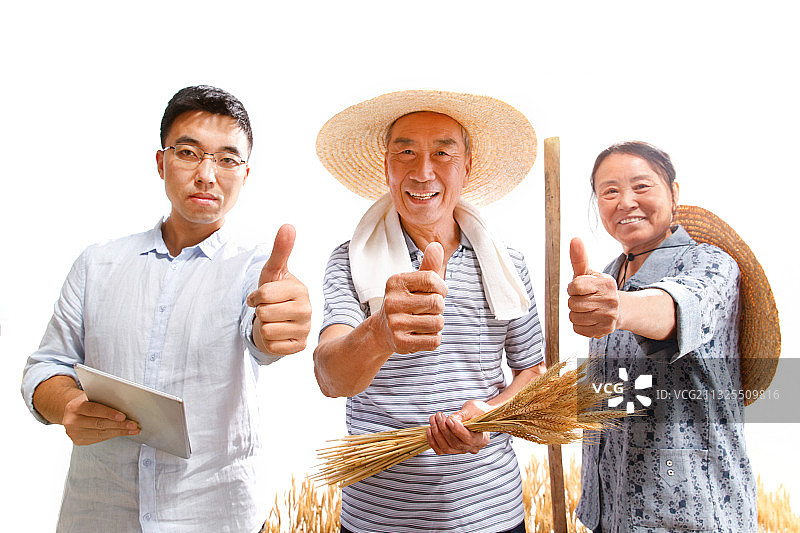 科研人员和农民交流技术图片素材