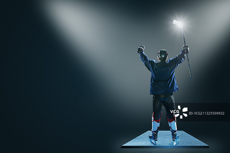 冰球运动员背影图片素材