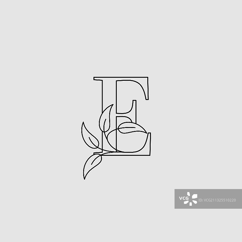 字母E首字母轮廓标志图标图片素材