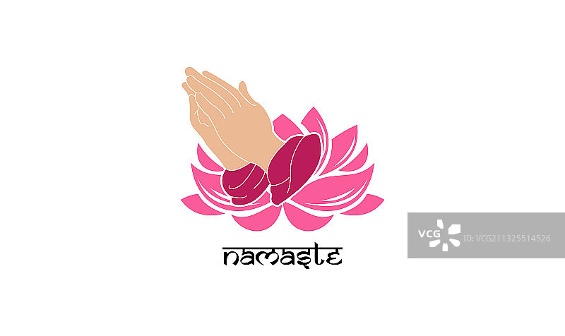 合十礼瑜伽标志模板图片素材