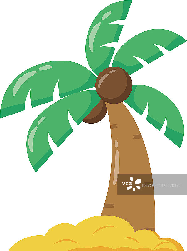 扁平风格热带棕榈树图标图片素材