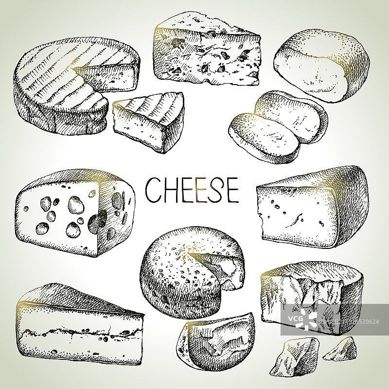 手绘奶酪图片素材