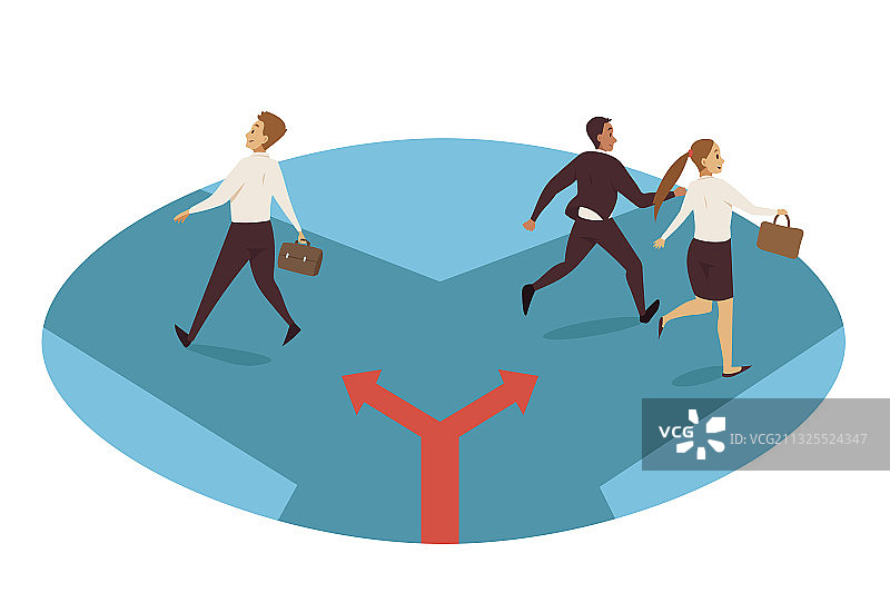 商业道路选择分离方向图片素材