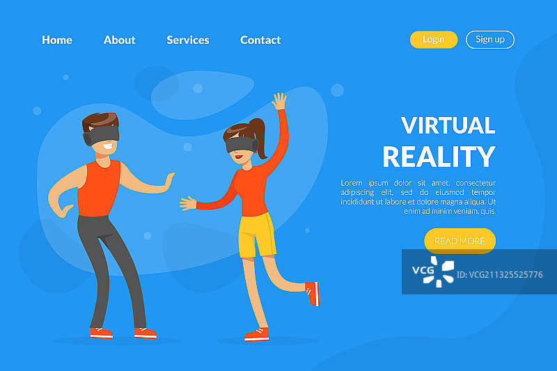 虚拟现实登录页模板图片素材