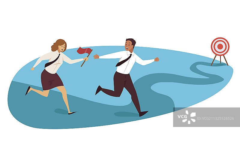 以团队合作为目标的接力赛跑商业概念图片素材