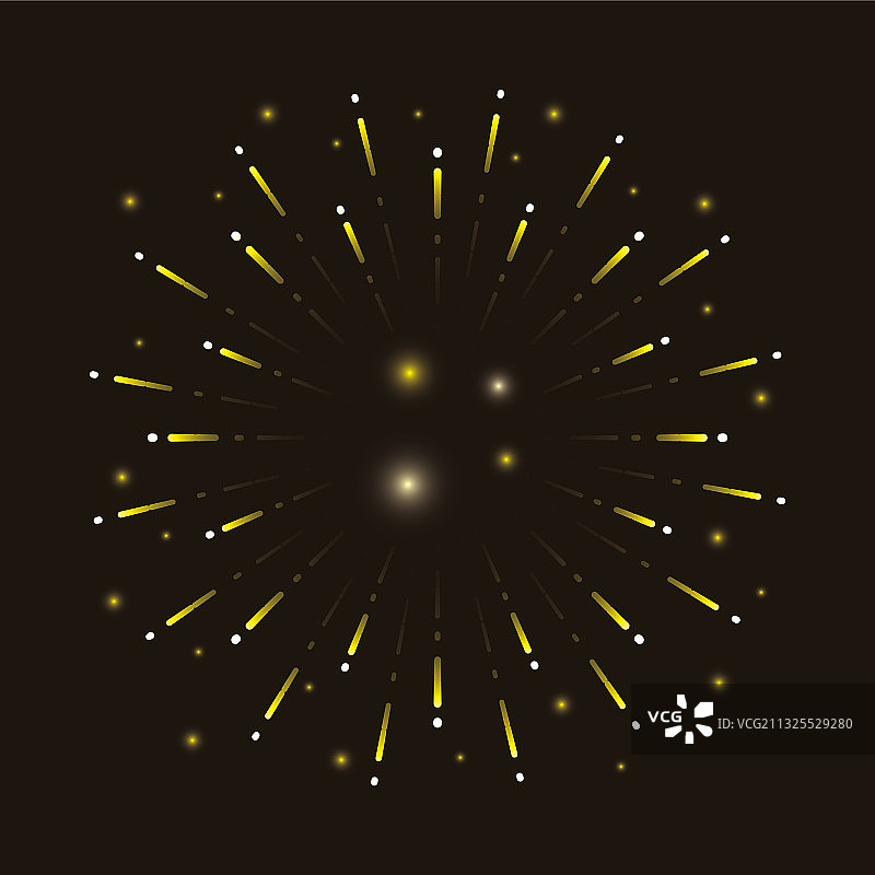 夜空中绽放的黄色烟花图片素材